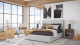 Olivia Linen Full Upholstered Platform Bed - Ornate Home