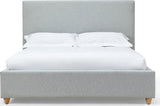 Olivia Linen King Upholstered Platform Bed - Ornate Home