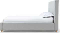 Olivia Linen King Upholstered Platform Bed - Ornate Home