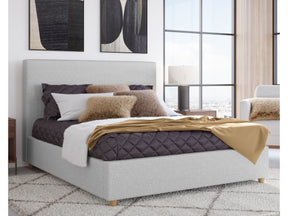 Olivia Linen Queen Upholstered Platform Bed - Ornate Home