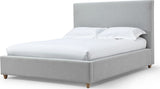 Olivia Linen Queen Upholstered Platform Bed - Ornate Home