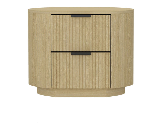 Olivia Nightstand in Natural Oak and Black - Ornate Home