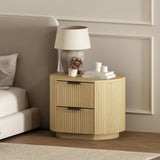 Olivia Nightstand in Natural Oak and Black - Ornate Home