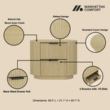 Olivia Nightstand in Natural Oak and Black - Ornate Home