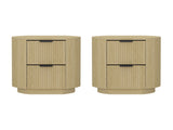 Olivia Nightstand in Natural Oak and Black (set of 2) - Ornate Home