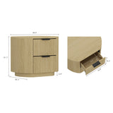 Olivia Nightstand in Natural Oak and Black (set of 2) - Ornate Home
