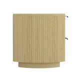 Olivia Nightstand in Natural Oak and Black (set of 2) - Ornate Home