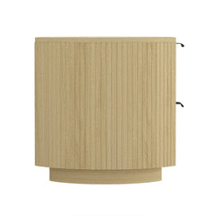 Olivia Nightstand in Natural Oak and Black (set of 2) - Ornate Home