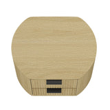 Olivia Nightstand in Natural Oak and Black (set of 2) - Ornate Home