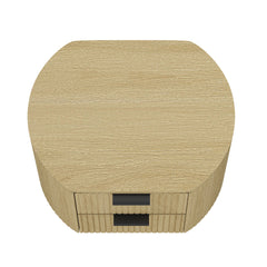 Olivia Nightstand in Natural Oak and Black (set of 2) - Ornate Home