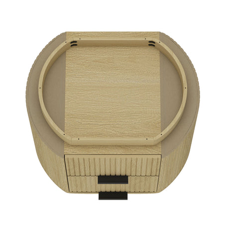 Olivia Nightstand in Natural Oak and Black (set of 2) - Ornate Home