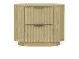 Olivia Nightstand in Natural Oak and Gold - Ornate Home