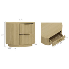 Olivia Nightstand in Natural Oak and Gold - Ornate Home