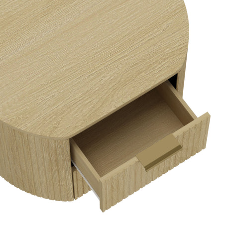 Olivia Nightstand in Natural Oak and Gold - Ornate Home