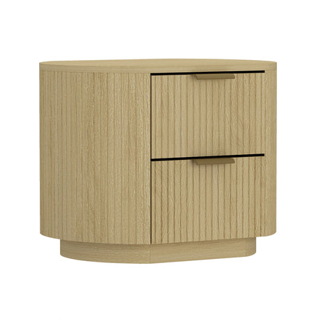 Olivia Nightstand in Natural Oak and Gold - Ornate Home