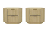 Olivia Nightstand in Natural Oak and Gold (set of 2) - Ornate Home