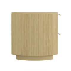 Olivia Nightstand in Natural Oak and Gold (set of 2) - Ornate Home