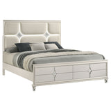 Olivia Pearl White California King Panel Bed - Ornate Home