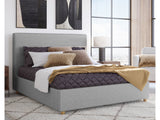 Olivia Pewter California King Upholstered Platform Bed - Ornate Home