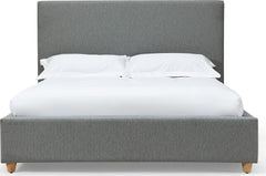 Olivia Pewter King Upholstered Platform Bed - Ornate Home