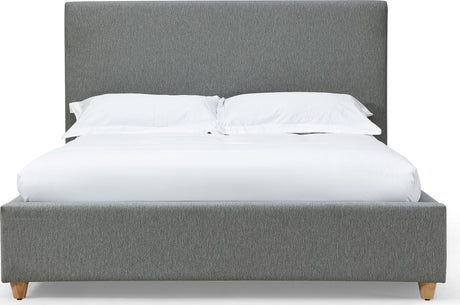 Olivia Pewter King Upholstered Platform Bed - Ornate Home