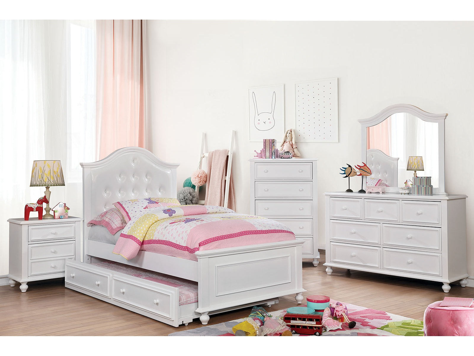 Olivia White 4 Pc. Twin Bedroom Set - Ornate Home