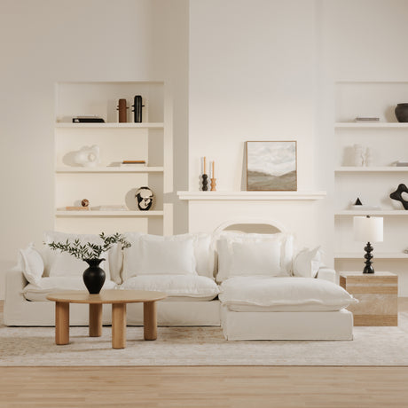 Olivia White Ottoman - Ornate Home