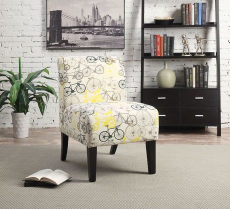 Ollano Dark Brown/Multi-color Accent Chair - Ornate Home