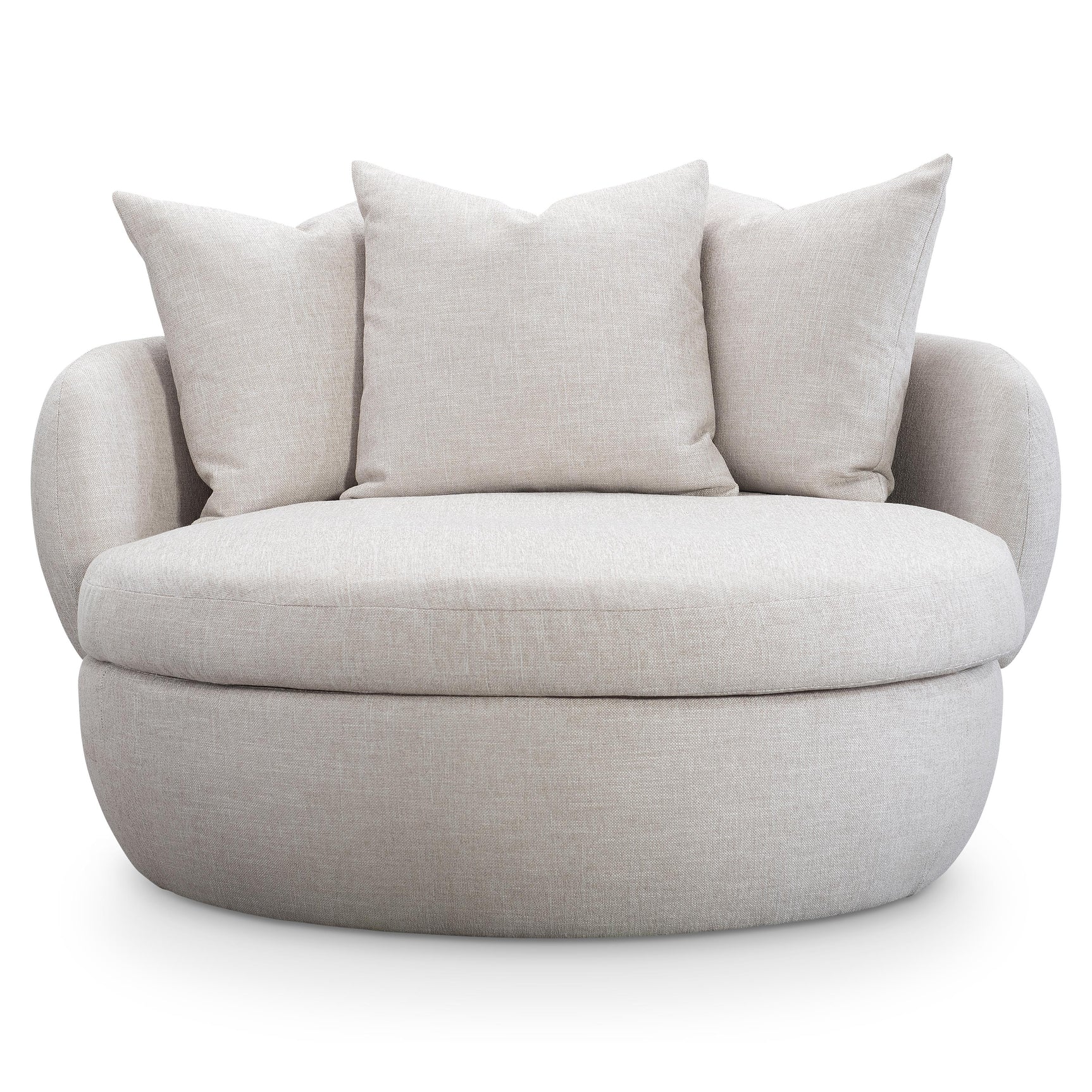 Ollie Ivory Swivel Chair - Ornate Home