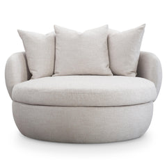 Ollie Ivory Swivel Chair - Ornate Home