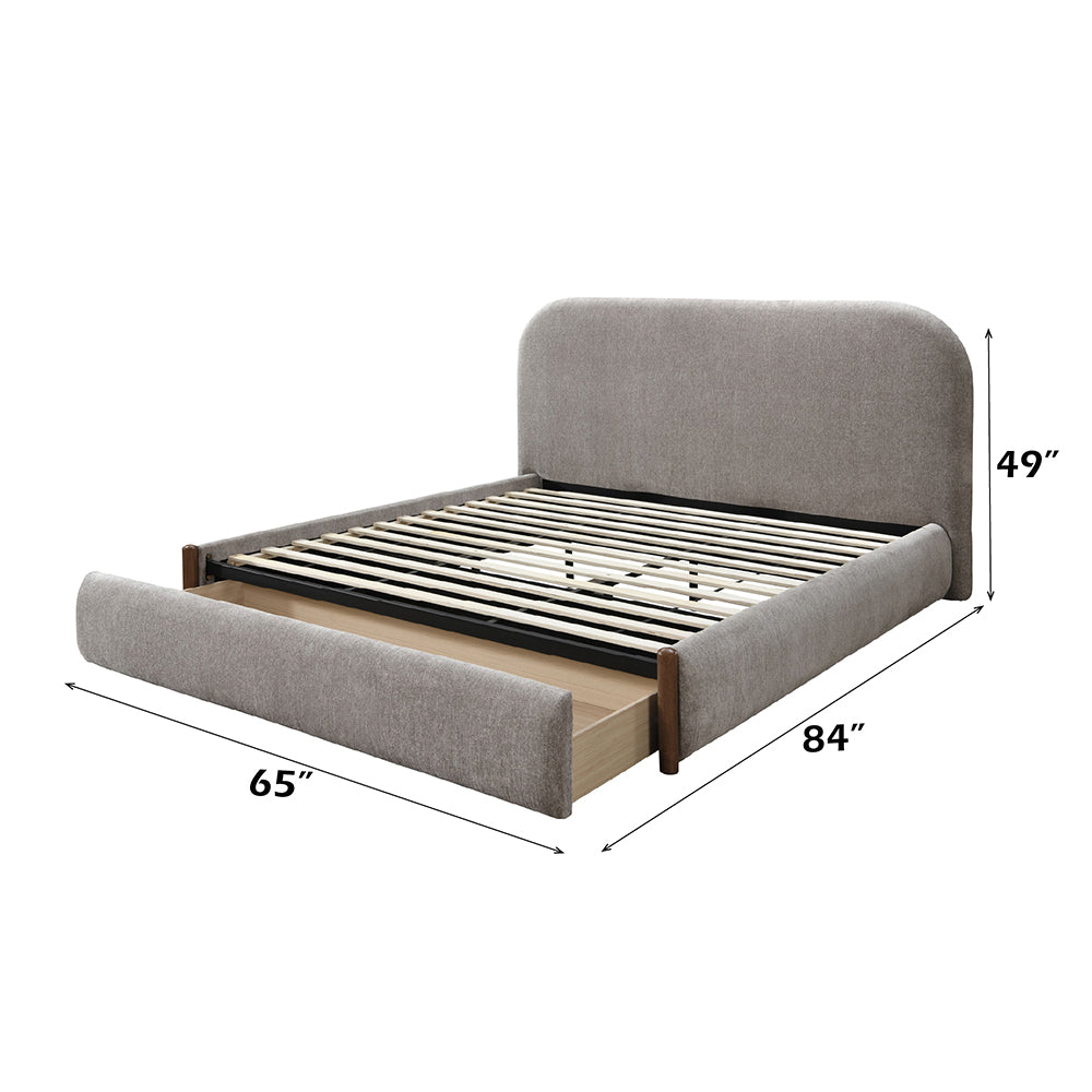 Ollya Gray Full Bed w/Storage - Ornate Home