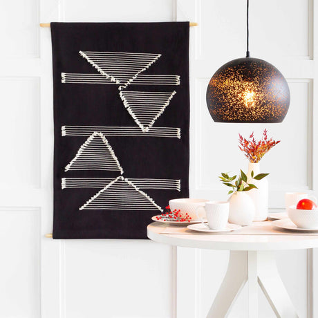 Olmitz Black-Beige Modern Geometric Wall Hanging - Ornate Home