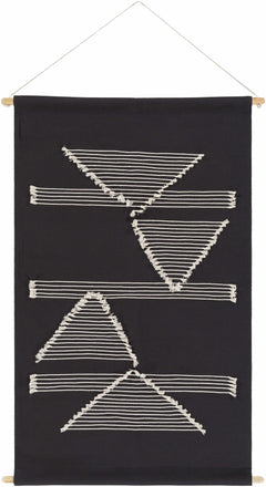 Olmitz Black-Beige Modern Geometric Wall Hanging - Ornate Home