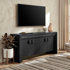 Olney Black 4-Door Fluted Sideboard