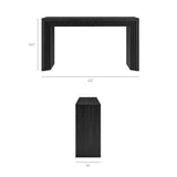 Olney Black 63 Inch Fluted Console Table
