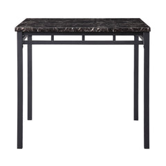 Olney Black/Dark Brown/Faux Marble 5-Piece Pack Counter Height Set - Ornate Home