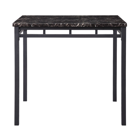 Olney Black/Dark Brown/Faux Marble 5-Piece Pack Counter Height Set - Ornate Home