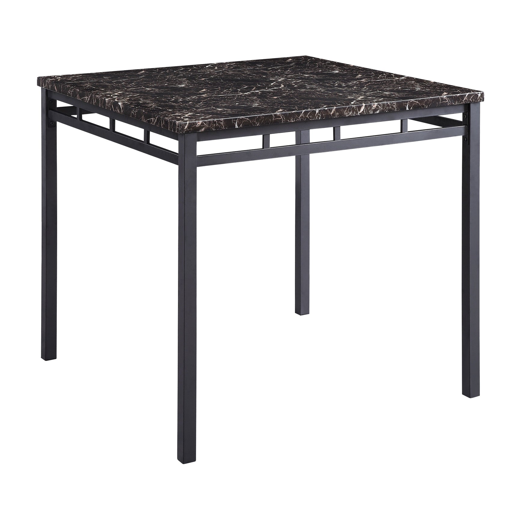 Olney Black/Dark Brown/Faux Marble 5-Piece Pack Counter Height Set - Ornate Home