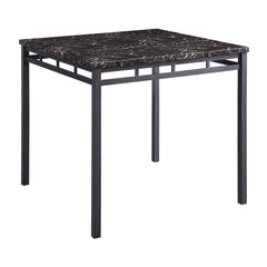 Olney Black/Dark Brown/Faux Marble 5-Piece Pack Counter Height Set - Ornate Home
