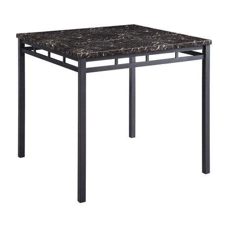 Olney Black/Dark Brown/Faux Marble 5-Piece Pack Counter Height Set - Ornate Home