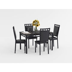 Olney Brown Faux Marble Top 5-Piece Pack Dinette Set - Ornate Home