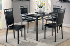Olney Brown Faux Marble Top 5-Piece Pack Dinette Set - Ornate Home