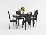 Olney Brown Faux Marble Top 5-Piece Pack Dinette Set - Ornate Home