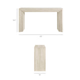 Olney Ivory Travertine 63 Inch Fluted Console Table