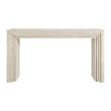 Olney Ivory Travertine 63 Inch Fluted Console Table