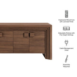 Olney Walnut 4-Door Fluted Sideboard
