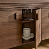 Olney Walnut 4-Door Fluted Sideboard