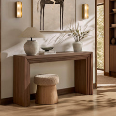 Olney Walnut 63 Inch Fluted Console Table