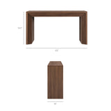 Olney Walnut 63 Inch Fluted Console Table