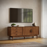Olson Walnut Media Console 67 - Ornate Home